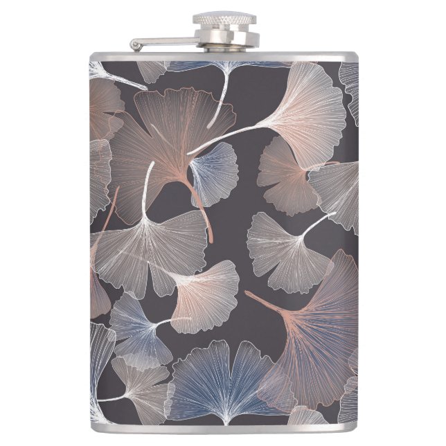 Ginkgo leaves: elegant natural pattern. flask (Front)