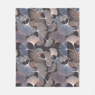 Ginkgo leaves: elegant natural pattern. fleece blanket