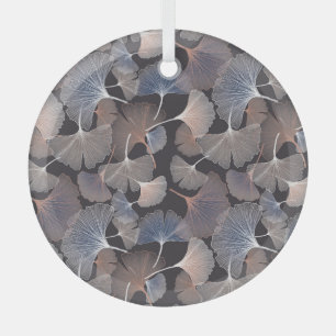 Ginkgo leaves: elegant natural pattern. glass ornament