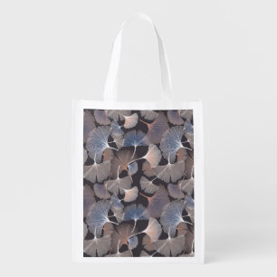 Ginkgo leaves: elegant natural pattern. grocery bag