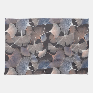 Ginkgo leaves: elegant natural pattern. kitchen towel