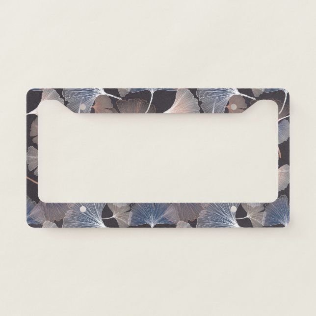 Ginkgo leaves: elegant natural pattern. license plate frame (Front)