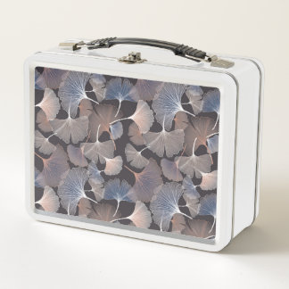 Ginkgo leaves: elegant natural pattern. metal lunch box