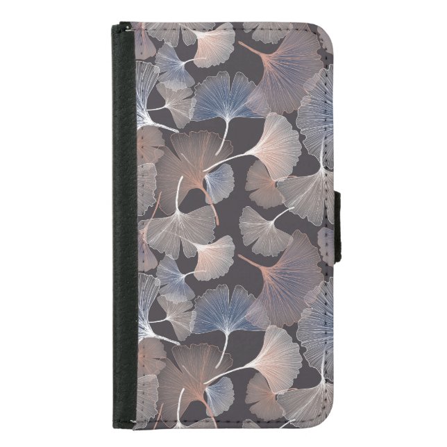 Ginkgo leaves: elegant natural pattern. samsung galaxy wallet case (Front)