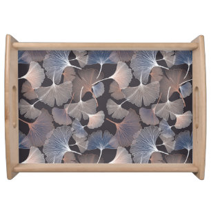 Ginkgo leaves: elegant natural pattern. serving tray