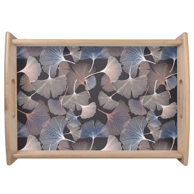 Ginkgo leaves: elegant natural pattern. serving tray (Front)