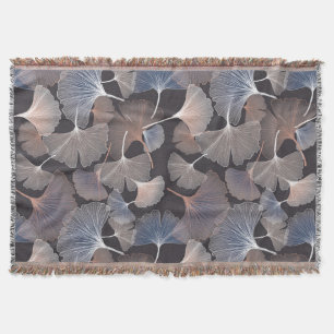 Ginkgo leaves: elegant natural pattern. throw blanket