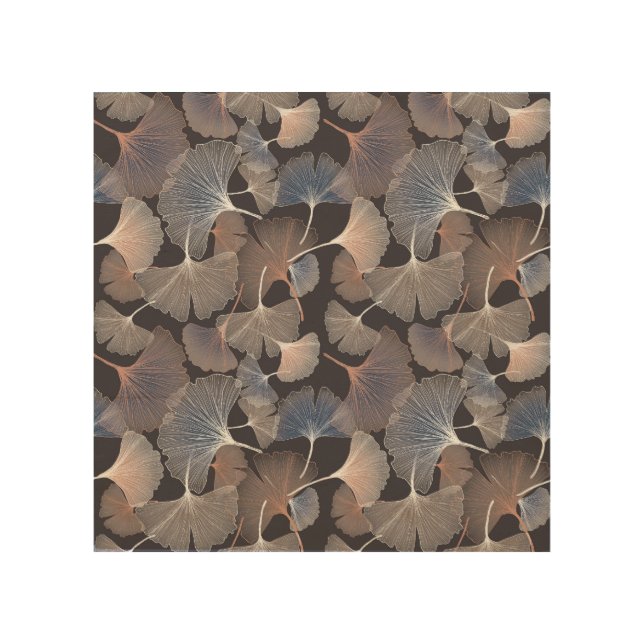 Ginkgo leaves: elegant natural pattern. wood wall art (Front)