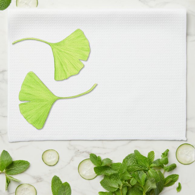 Ginkgo Leaves Nature Art Kitchen Towel (Folded)