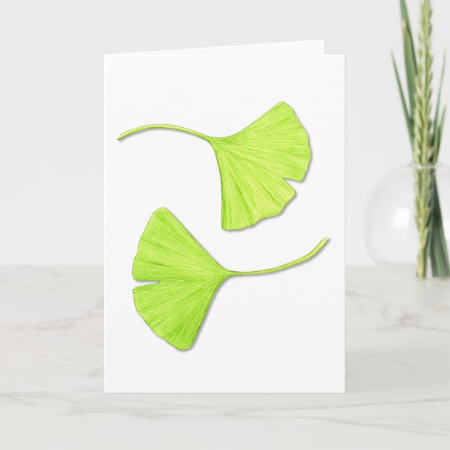 Ginkgo Leaves Note Card or Greeting Card (Front)