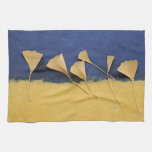 Ginkgo leaves on handmade paper towel