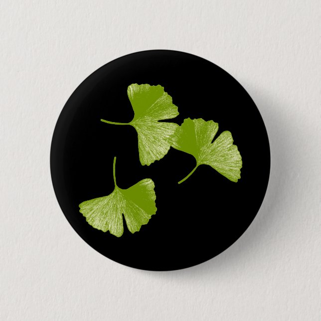 Ginkgo Leaves Pinback Button (Front)