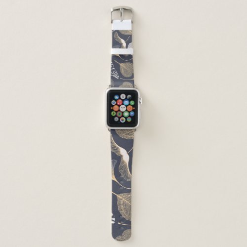 Ginkgo Leaves Seamless Floral Elegance Apple Watch Band