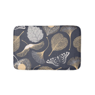Ginkgo Leaves: Seamless Floral Elegance. Bath Mat