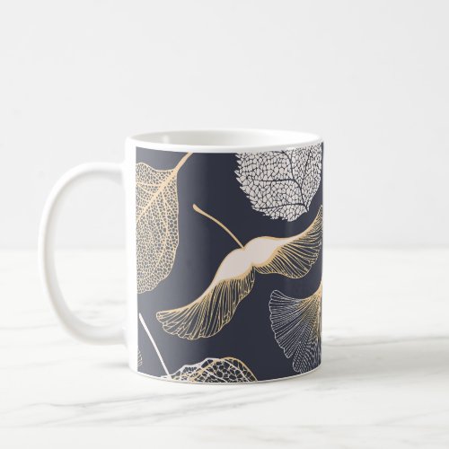Ginkgo Leaves Seamless Floral Elegance Coffee Mug