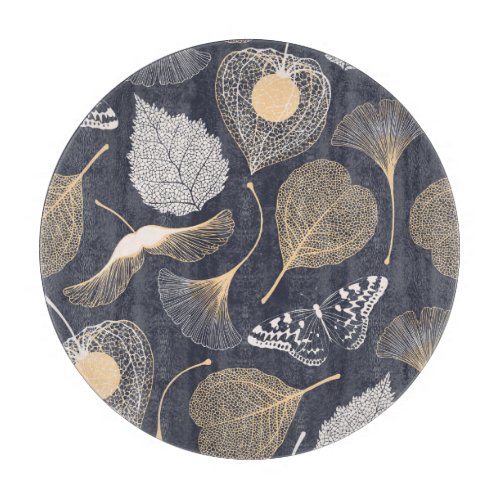 Ginkgo Leaves Seamless Floral Elegance Cutting Board