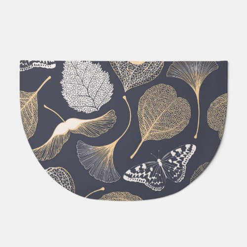 Ginkgo Leaves Seamless Floral Elegance Doormat