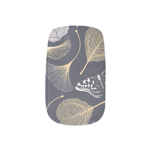Ginkgo Leaves Seamless Floral Elegance Minx Nail Art