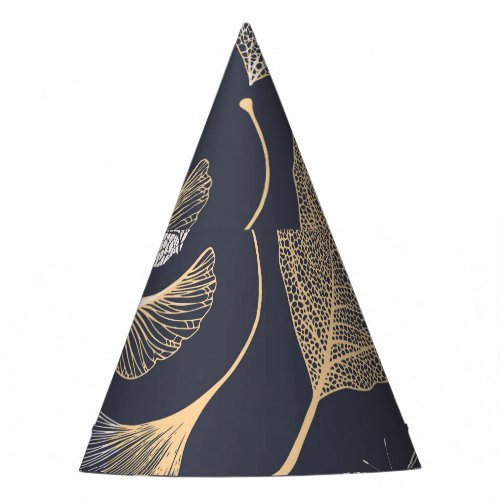 Ginkgo Leaves Seamless Floral Elegance Party Hat