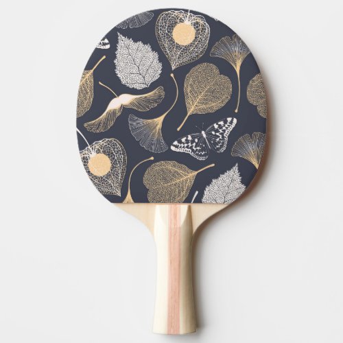 Ginkgo Leaves Seamless Floral Elegance Ping Pong Paddle