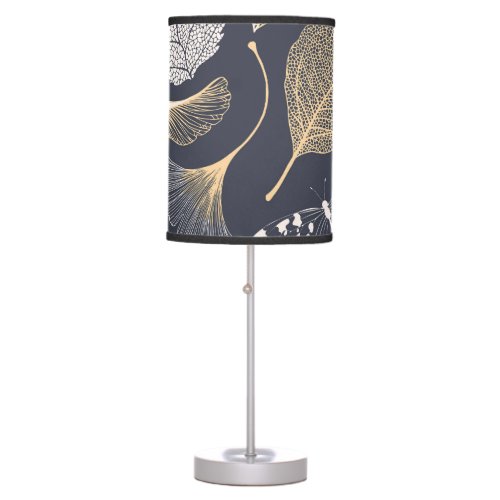 Ginkgo Leaves Seamless Floral Elegance Table Lamp