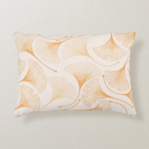 Ginkgo Leaves: Seamless Floral Pattern. Accent Pillow