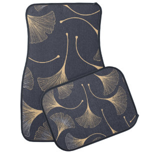 Ginkgo Leaves Seamless Floral Pattern Car Floor Mat