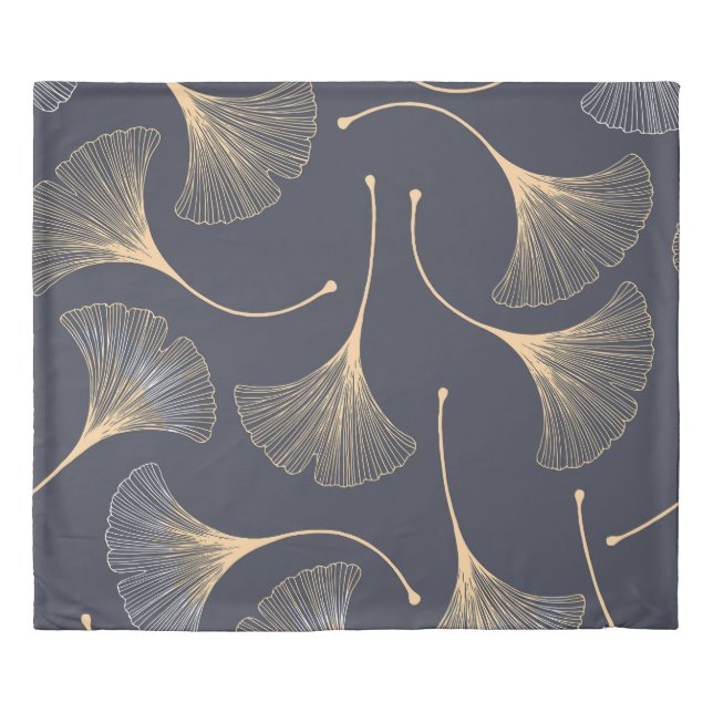 Ginkgo Leaves Seamless Floral Pattern Duvet Cover (Front)
