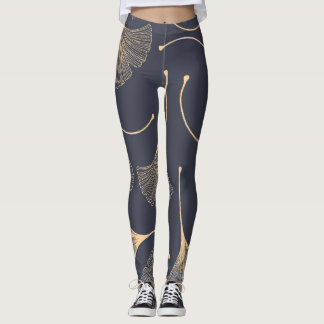 Ginkgo Leaves Seamless Floral Pattern Leggings