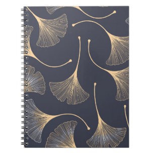 Ginkgo Leaves Seamless Floral Pattern Notebook