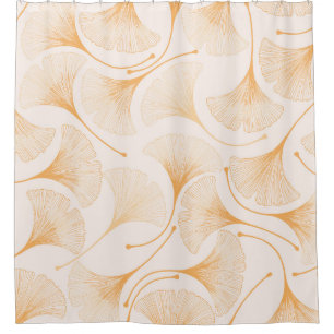 Ginkgo Leaves: Seamless Floral Pattern. Shower Curtain