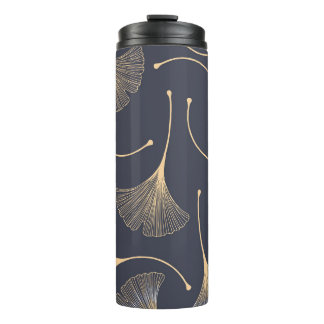 Ginkgo Leaves Seamless Floral Pattern Thermal Tumbler