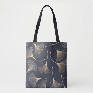 Ginkgo Leaves Seamless Floral Pattern Tote Bag