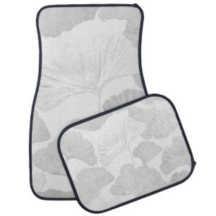 Ginkgo Leaves Soft Gray Dream 2 Car Floor Mat