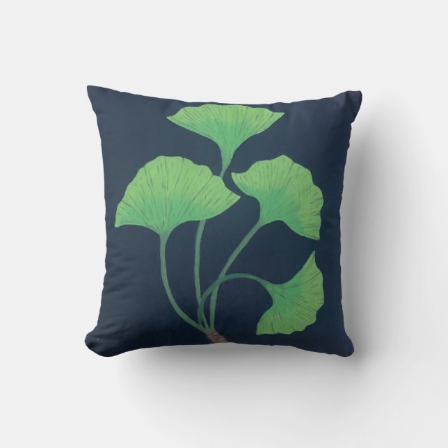 Ginkgo leaves throw pillow (Front)
