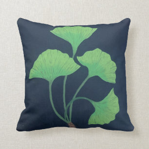 Ginkgo leaves throw pillow
