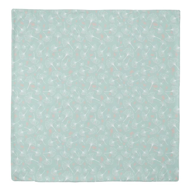 Ginkgo Leaves Turquoise Modern Pattern Duvet Cover (Front)