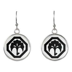 Ginkgo on corner with cut-off edge earrings