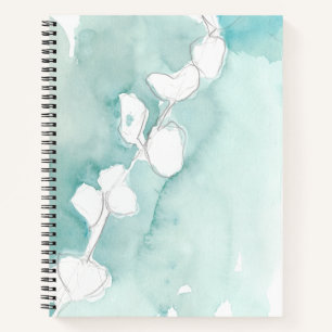 Ginkgo on Dusty Teal - White Notebook