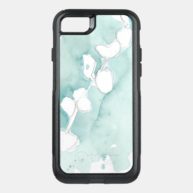 Ginkgo on Dusty Teal - White Otterbox iPhone Case (Back)