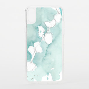 Ginkgo on Dusty Teal - White iPhone XS Case
