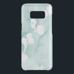 Ginkgo on Dusty Teal - White Uncommon Samsung Galaxy S8 Case<br><div class="desc">Ginkgo on Dusty Teal V by Jennifer Goldberger. A flower-like silhouette in white is created from beautiful teal watercolor.</div>