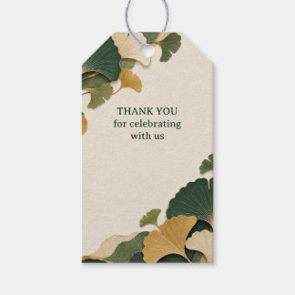 Ginkgo Paper Green Botanical Wedding Favor Gift Tags