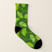 Ginkgo pattern on dark green socks | Zazzle