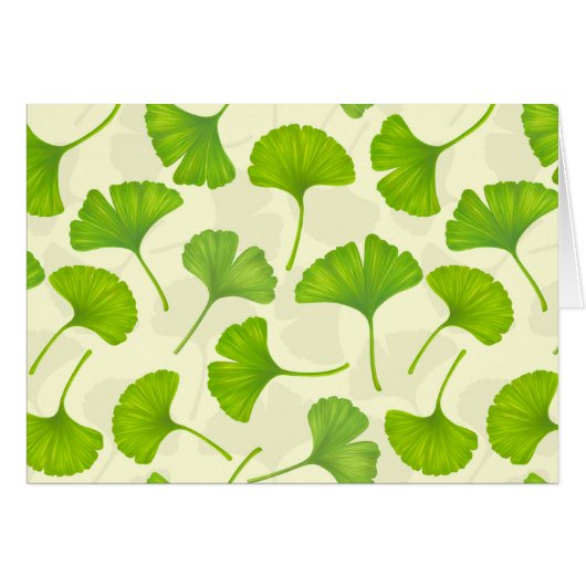 Ginkgo pattern on off white cards (Front Horizontal)