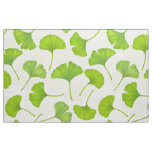 Ginkgo pattern on off white fabric