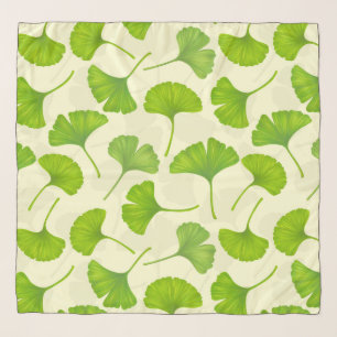 Ginkgo pattern on off white scarf