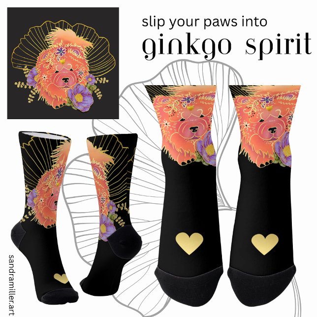 GINKGO SPIRIT Chow dog Socks (Creator Uploaded)