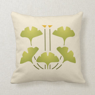 Ginkgo Stencil Throw Pillow
