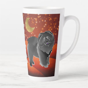 GINKGO the black chow -Customizable text Latte Mug